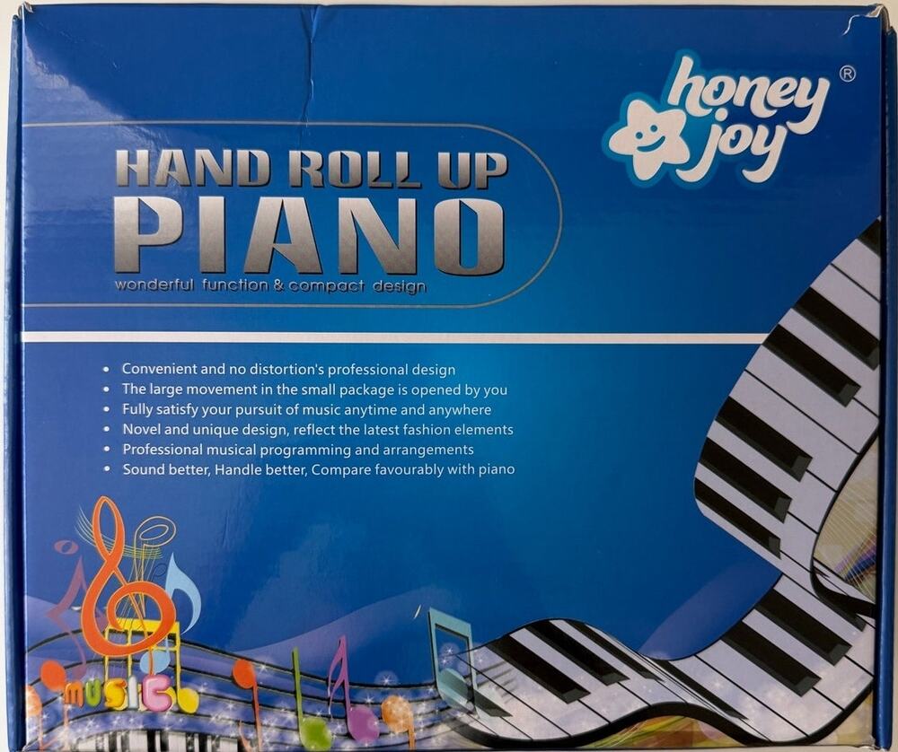 Honey Joy Hand Roll Up Piano 88 Keys Keyboard w/Adapter Brand New In Box